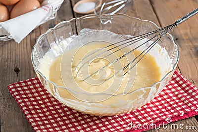 Mixing Batter for butter cake or pancake. Stock Photo