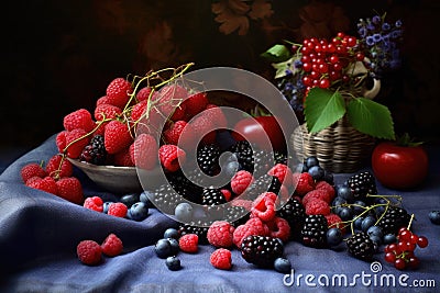 mixing ingredients for cobbler dough in bowl Stock Photo