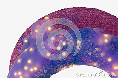 Mixing of jelly particles food, 3d rendering Stock Photo