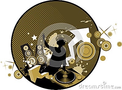 Mixing music concept Vector Illustration