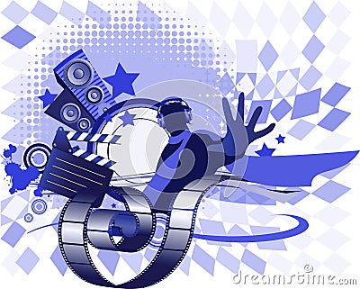 Mixing music concept. Vector Illustration