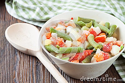 Mixture frozen vegetables Stock Photo