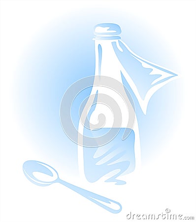 Mixture and spoon Vector Illustration