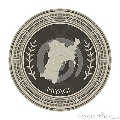 miyagi map. Vector illustration decorative design Vector Illustration