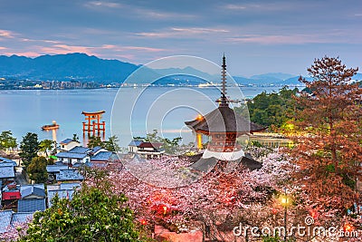 Miyajima Island, Hiroshima, Japan in spring Stock Photo