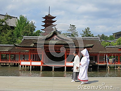 Miyajima Itsukushima shrine, Torii Gate Editorial Stock Photo