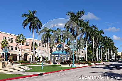 Beautiful Mizner Park outdoor mall Stock Photo