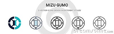 Mizu gumo icon in filled, thin line, outline and stroke style. Vector illustration of two colored and black mizu gumo vector icons Vector Illustration