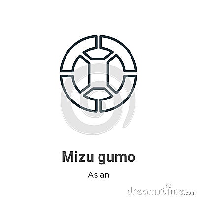 Mizu gumo outline vector icon. Thin line black mizu gumo icon, flat vector simple element illustration from editable asian concept Vector Illustration