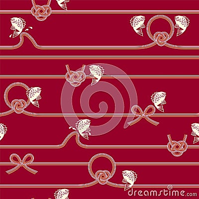 Mizuhiki decorations used for events in Japan, Vector Illustration