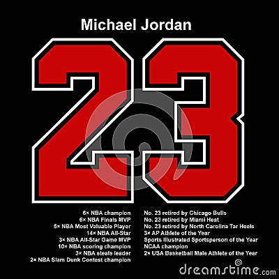 MJ`s Number and Achievement Vector Illustration
