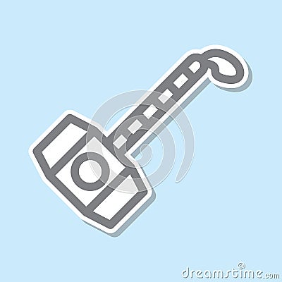 Mjolnir sticker icon. Simple thin line, outline vector of mythology icons for ui and ux, website or mobile application Stock Photo