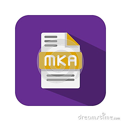 Mka audio file flat icons, format, file type,document, extension symbol icon Vector Illustration
