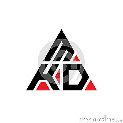MKD triangle letter logo design with triangle shape. MKD triangle logo design monogram. MKD triangle vector logo template with red Vector Illustration