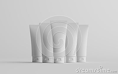 100ml Cosmetic Cream Tube Packaging Mockup - Multiple Tubes. 3D Illustration Stock Photo