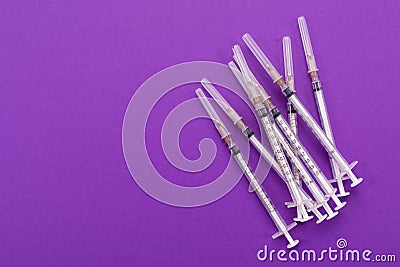 1-ml syringes isolated on a bright background Stock Photo