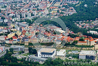 Mlada Boleslav city, fly photo Stock Photo