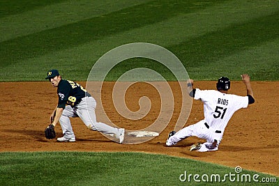 MLB - Rios takes second base! Editorial Stock Photo