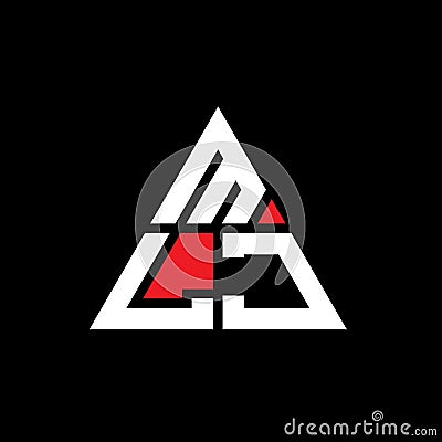MLJ triangle letter logo design with triangle shape. MLJ triangle logo design monogram. MLJ triangle vector logo template with red Vector Illustration