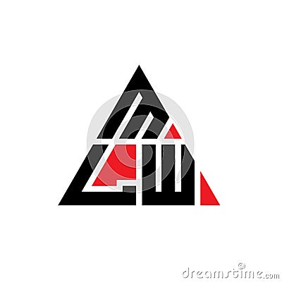 MLW triangle letter logo design with triangle shape. MLW triangle logo design monogram. MLW triangle vector logo template with red Vector Illustration