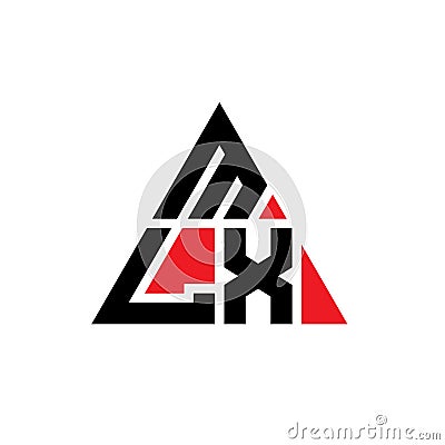MLX triangle letter logo design with triangle shape. MLX triangle logo design monogram. MLX triangle vector logo template with red Vector Illustration