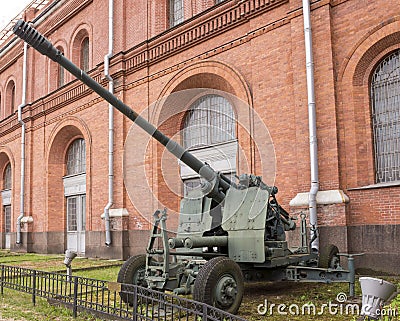 100- mm automatic anti-aircraft gun KS-19 Editorial Stock Photo