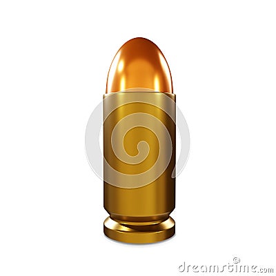 9mm bullet isolated on white background Stock Photo