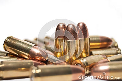 9mm bullets group Stock Photo