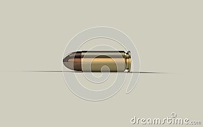 9mm bullets isolated on beige background. Stock Photo