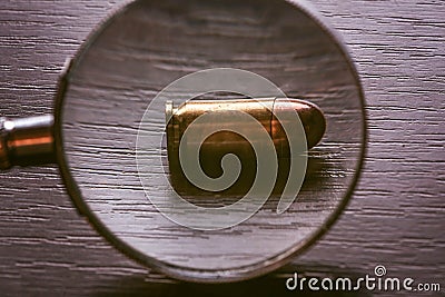9mm caliber bullet for beretta pistol Stock Photo