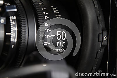 50mm Digital Cinema Camera Prime Lens Stock Photo