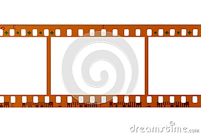 35mm film strip, blank frames, white background Stock Photo