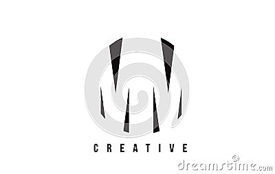 MM M M White Letter Logo Design with Circle Background. Vector Illustration