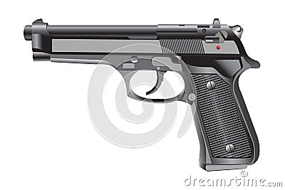 9mm magazine pistol. Vector Illustration