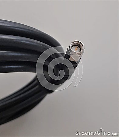 3.5mm micro jack and RCA cable for audio data transmission Stock Photo