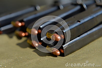 9mm pistol ammunition Stock Photo