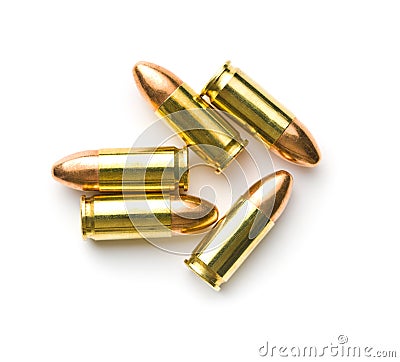 9mm pistol bullets. Stock Photo