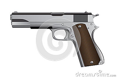 9mm Pistol Vector Illustration