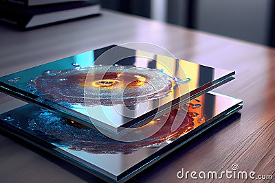 6mm thick tempered glass plate on top of each other wit Stock Photo