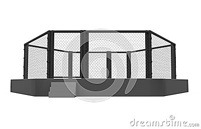 MMA Fight Cage Arena Isolated Stock Photo