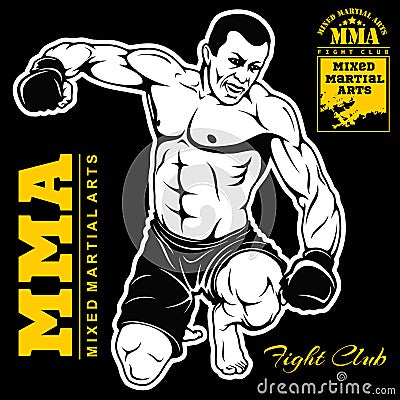 MMA fighter design Vector Illustration