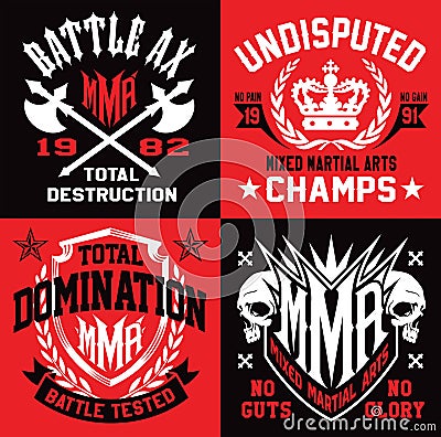 MMA style emblem graphics Vector Illustration