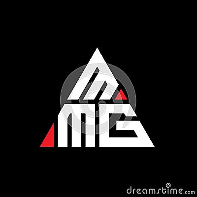 MMG triangle letter logo design with triangle shape. MMG triangle logo design monogram. MMG triangle vector logo template with red Vector Illustration