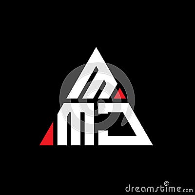 MMJ triangle letter logo design with triangle shape. MMJ triangle logo design monogram. MMJ triangle vector logo template with red Vector Illustration