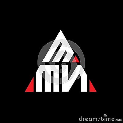 MMN triangle letter logo design with triangle shape. MMN triangle logo design monogram. MMN triangle vector logo template with red Vector Illustration