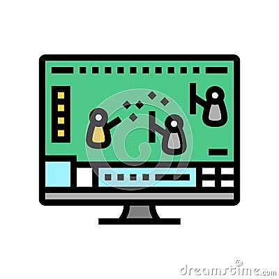 mmo video game color icon vector illustration Vector Illustration