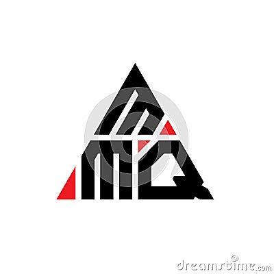 MMQ triangle letter logo design with triangle shape. MMQ triangle logo design monogram. MMQ triangle vector logo template with red Vector Illustration