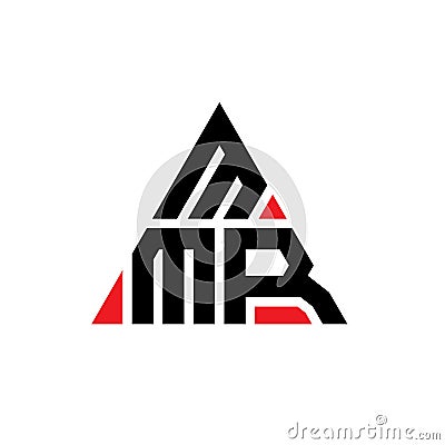 MMR triangle letter logo design with triangle shape. MMR triangle logo design monogram. MMR triangle vector logo template with red Vector Illustration