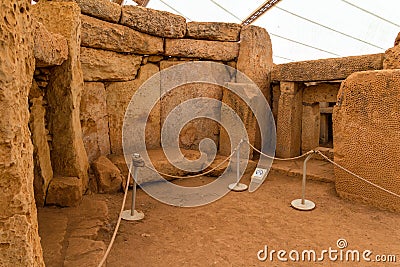 Mnajdra Temple Chamber Stock Photo