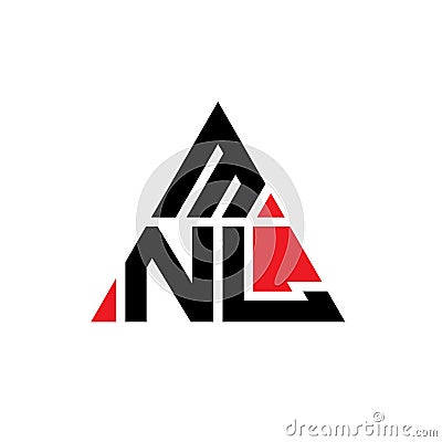 MNL triangle letter logo design with triangle shape. MNL triangle logo design monogram. MNL triangle vector logo template with red Vector Illustration